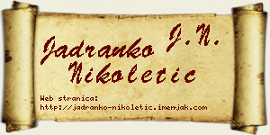 Jadranko Nikoletić vizit kartica